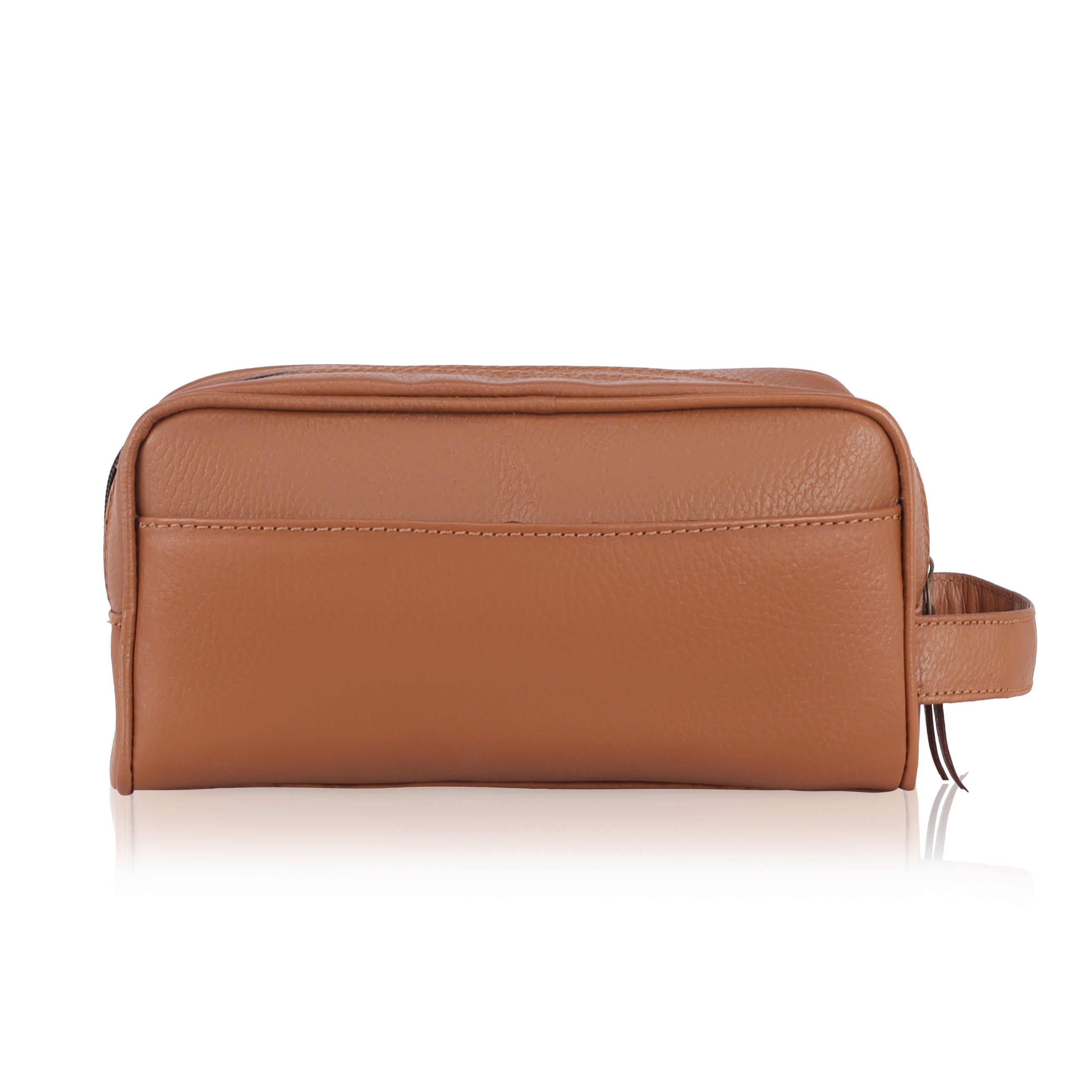 Tan Genuine Leather Voyager Dopp Kit