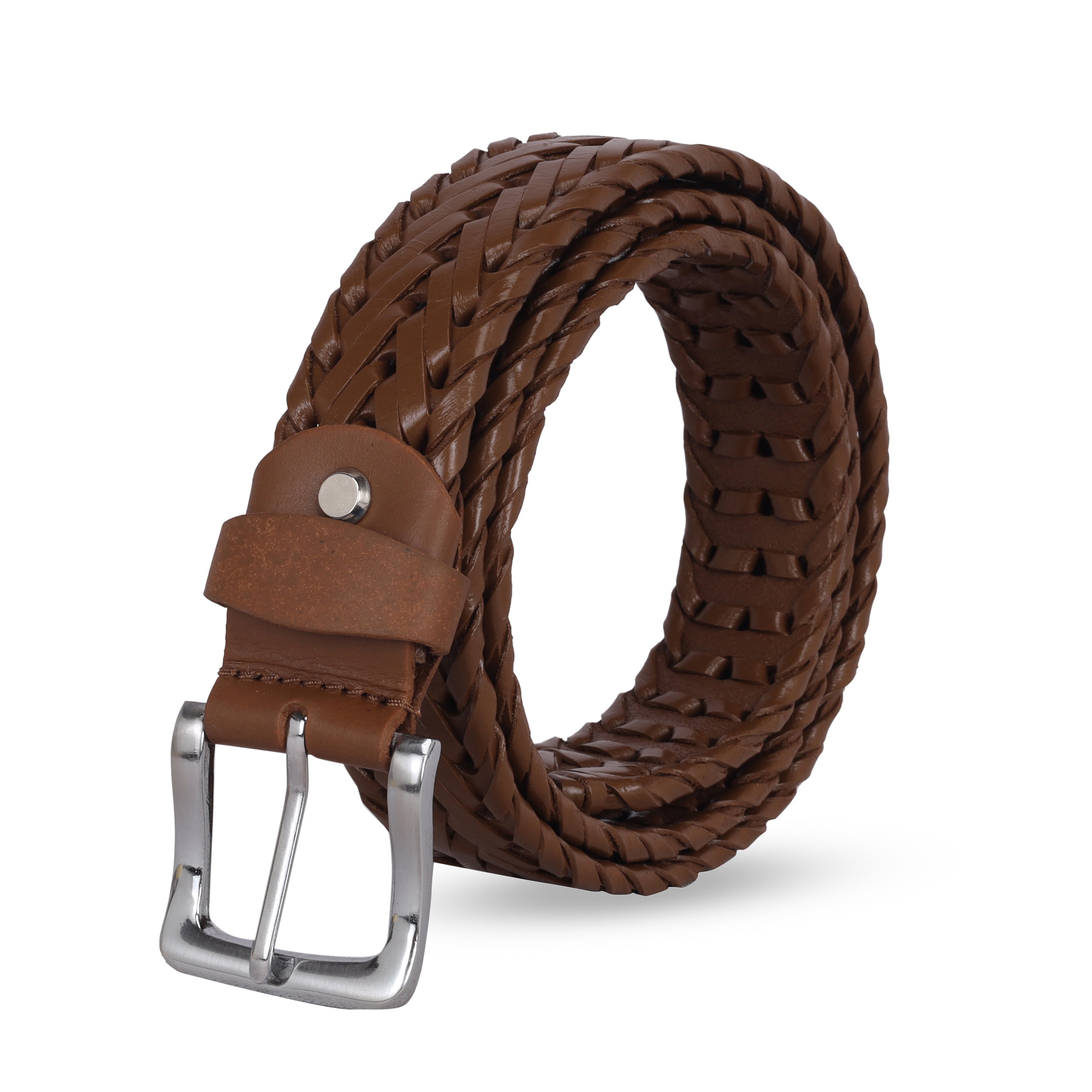 Men Braided Stretchable Leather Belt