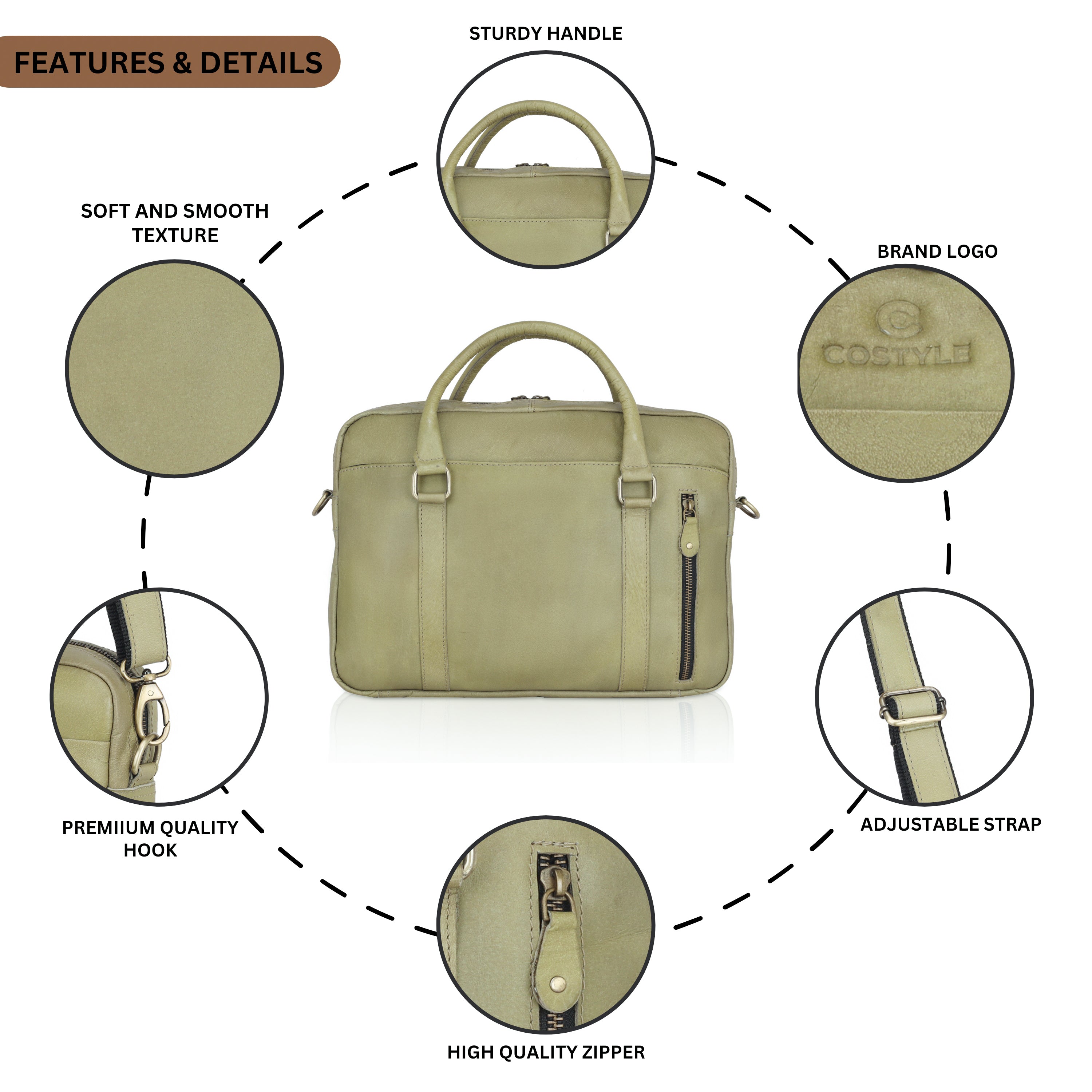 Quento Leather Laptop Bag