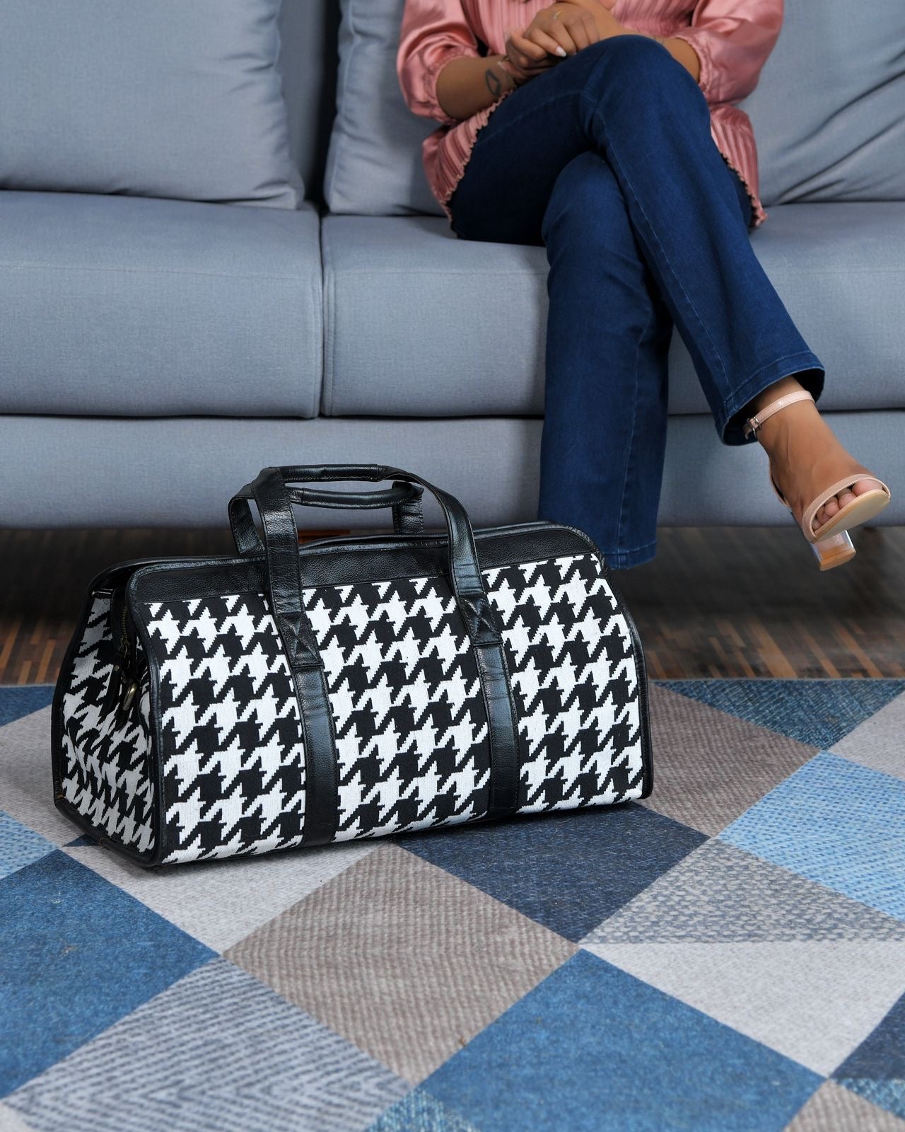 Weekender Canvas & Leather Duffle Bag.