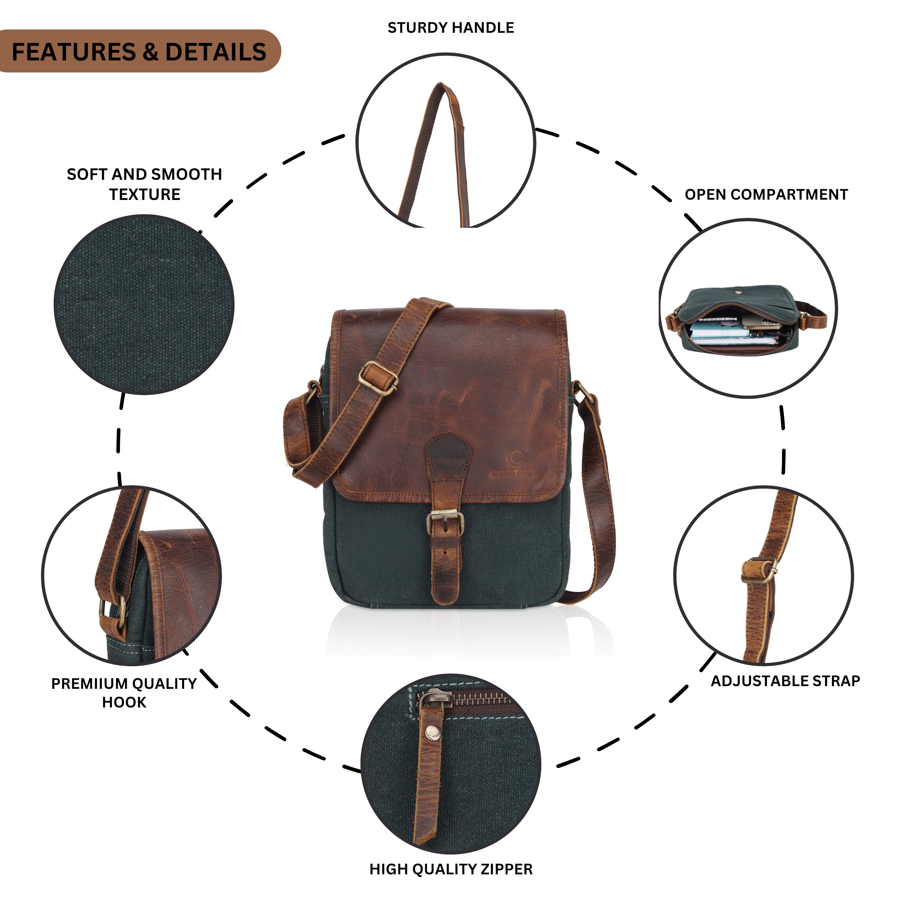 Canva - Cross Body Sling / Forest Green