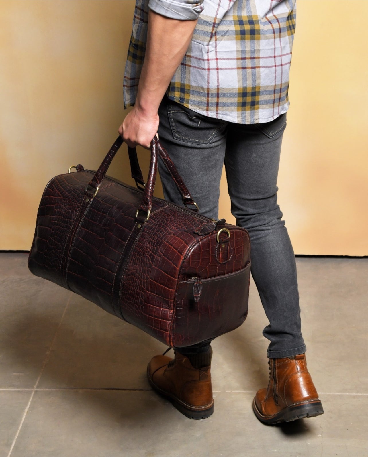 Costyle Croco Leather Duffle Bag