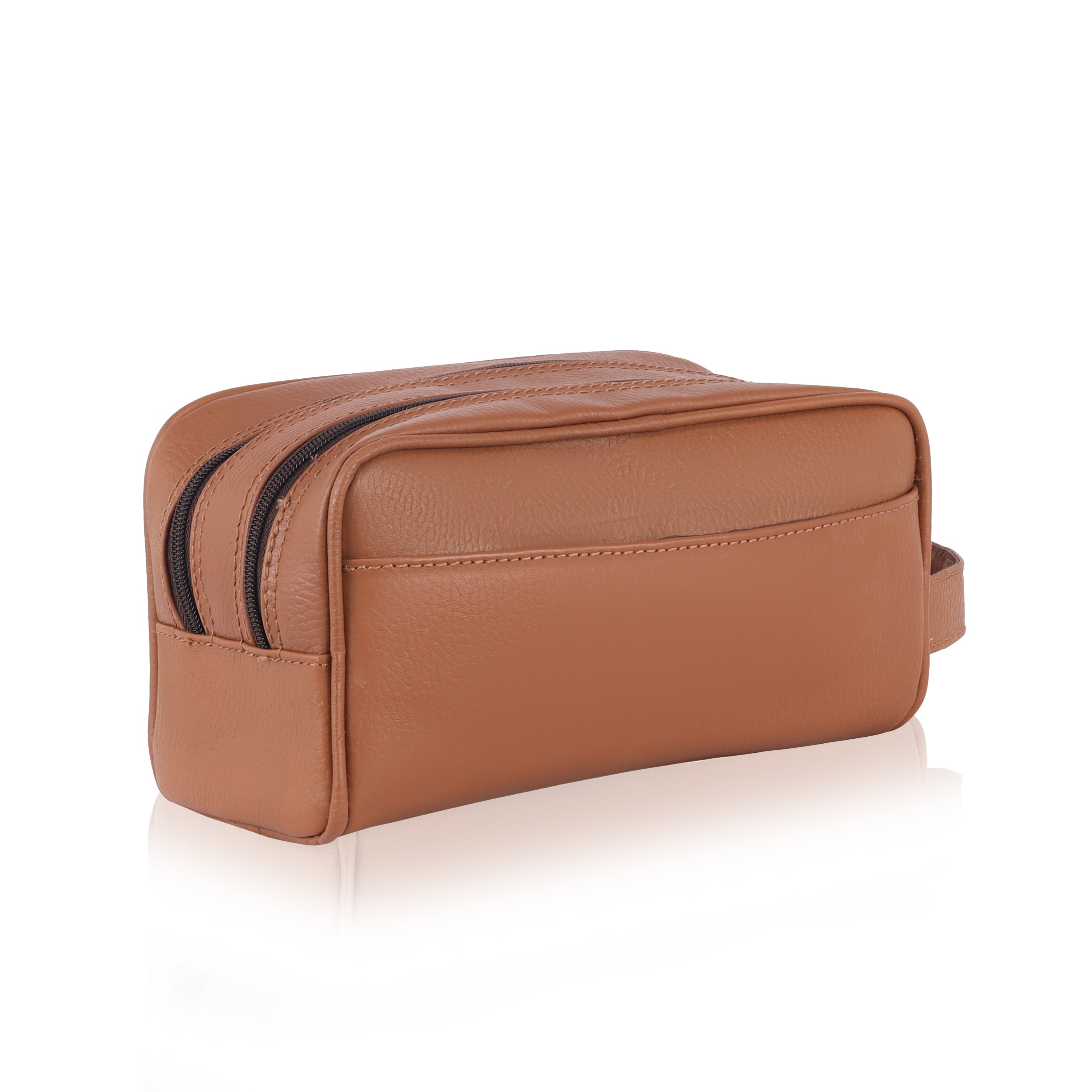 Tan Genuine Leather Voyager Dopp Kit