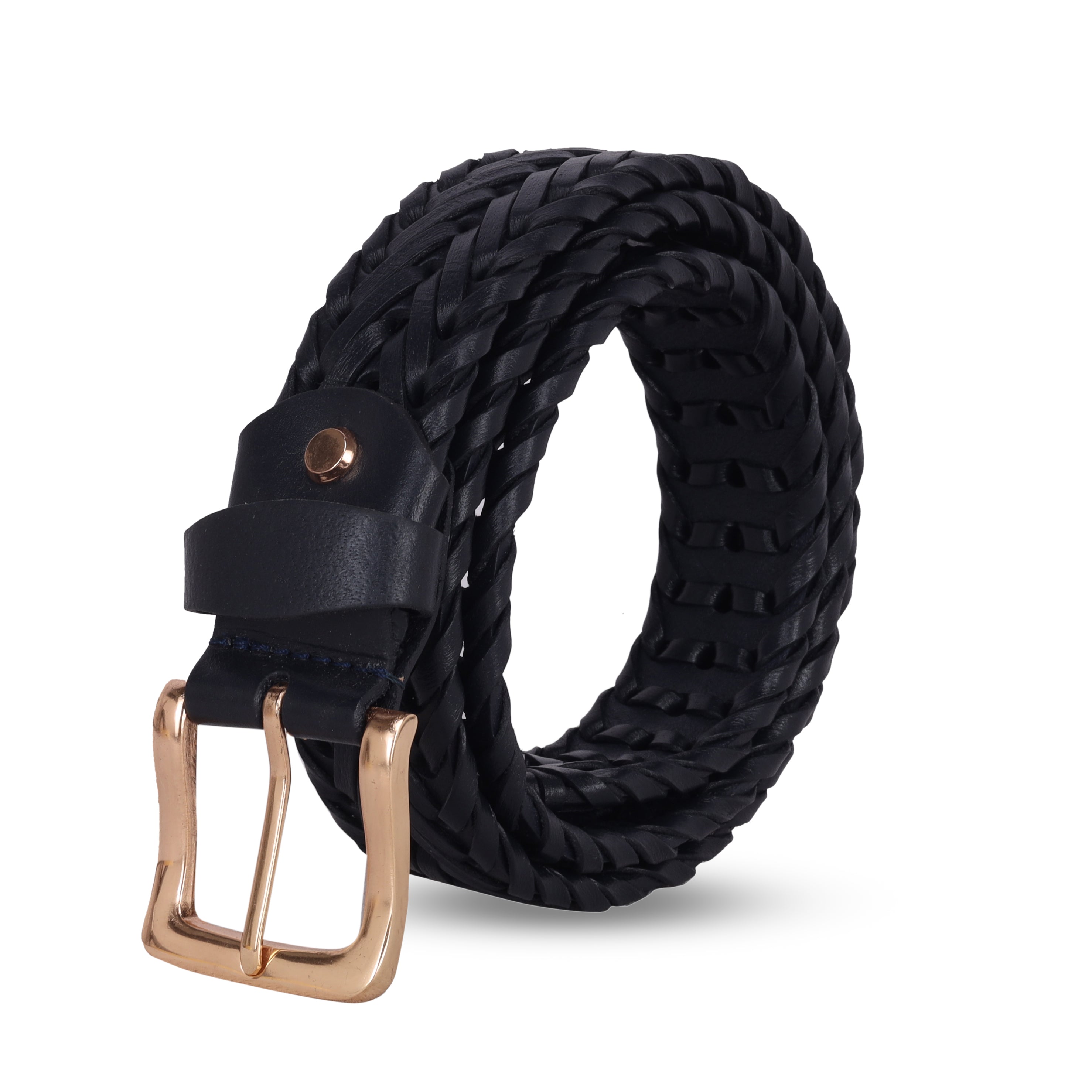 Men Braided Stretchable Leather Belt