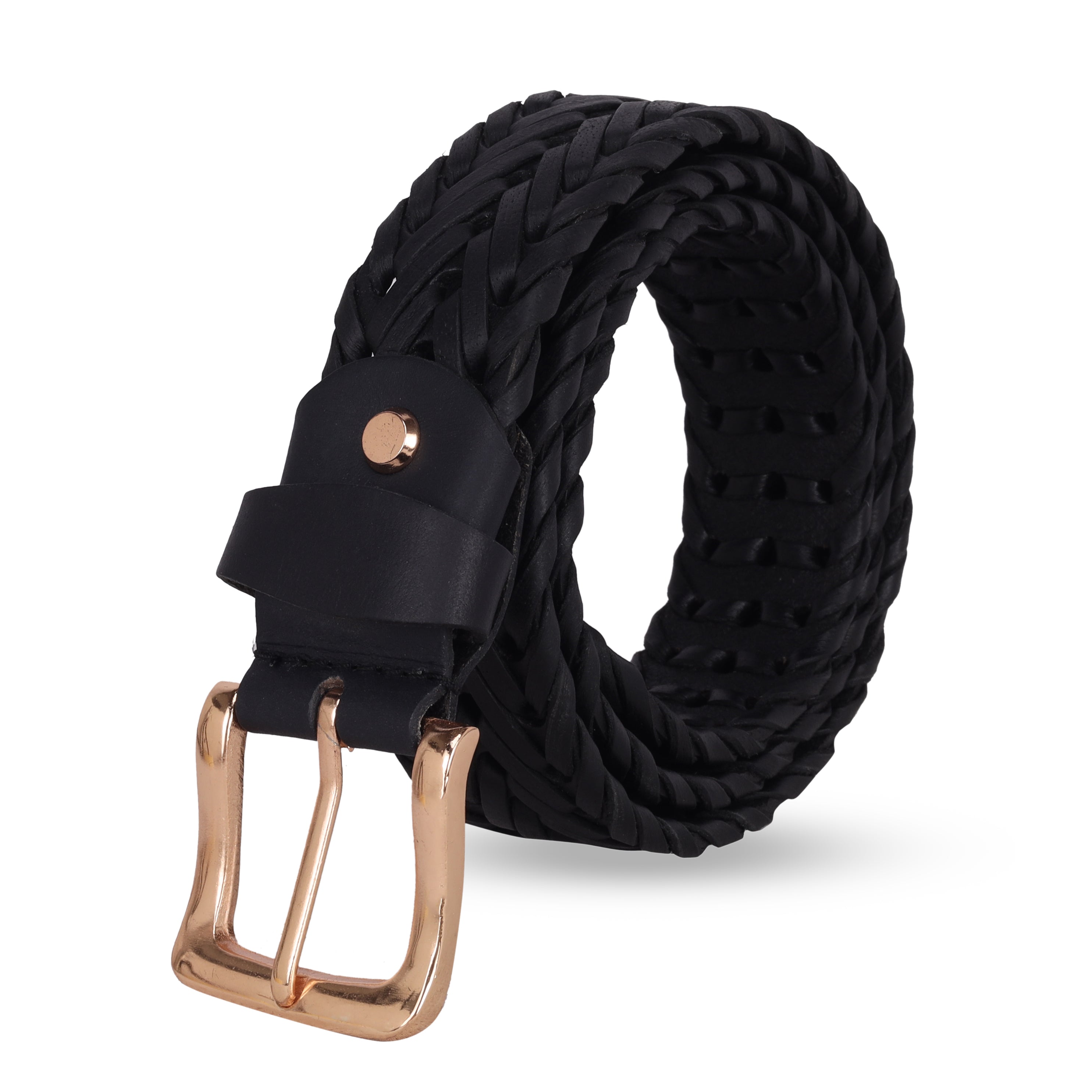 Men Braided Stretchable Leather Belt