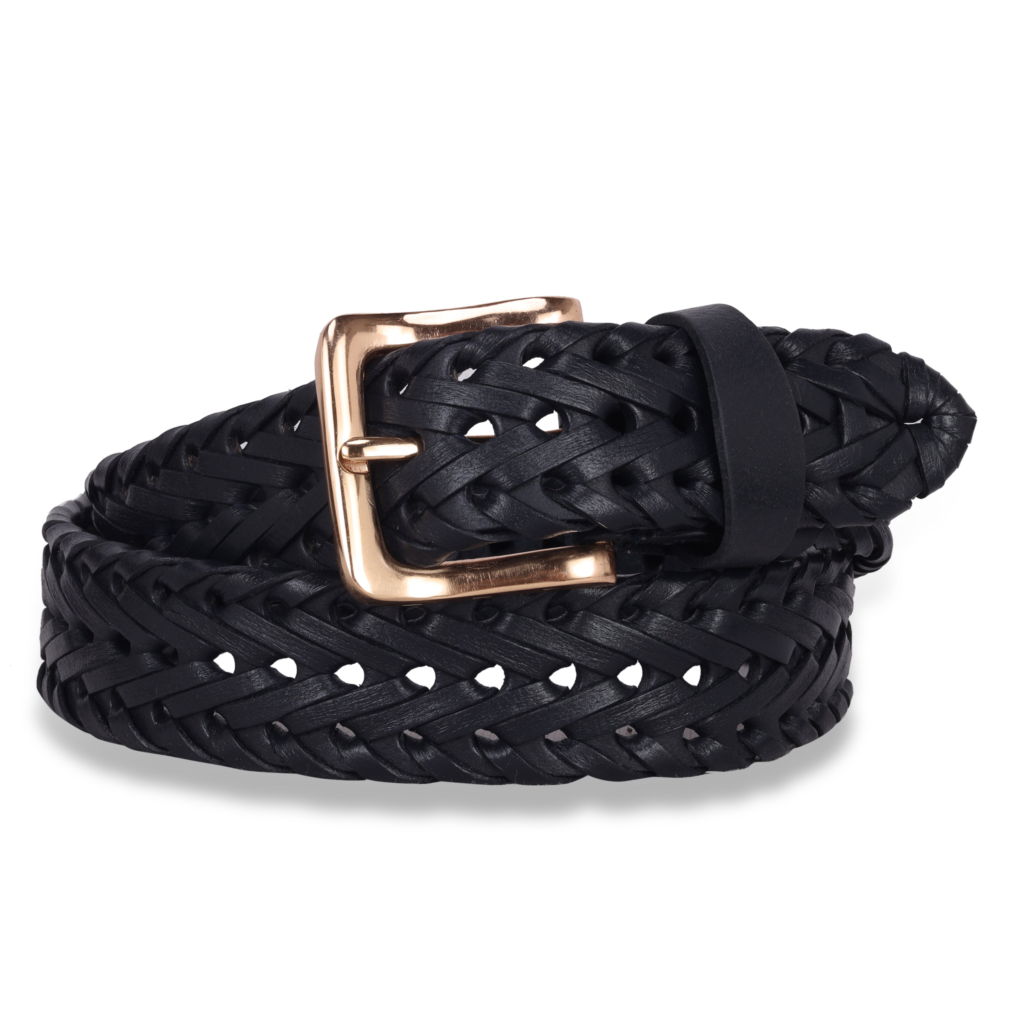 Men Braided Stretchable Leather Belt