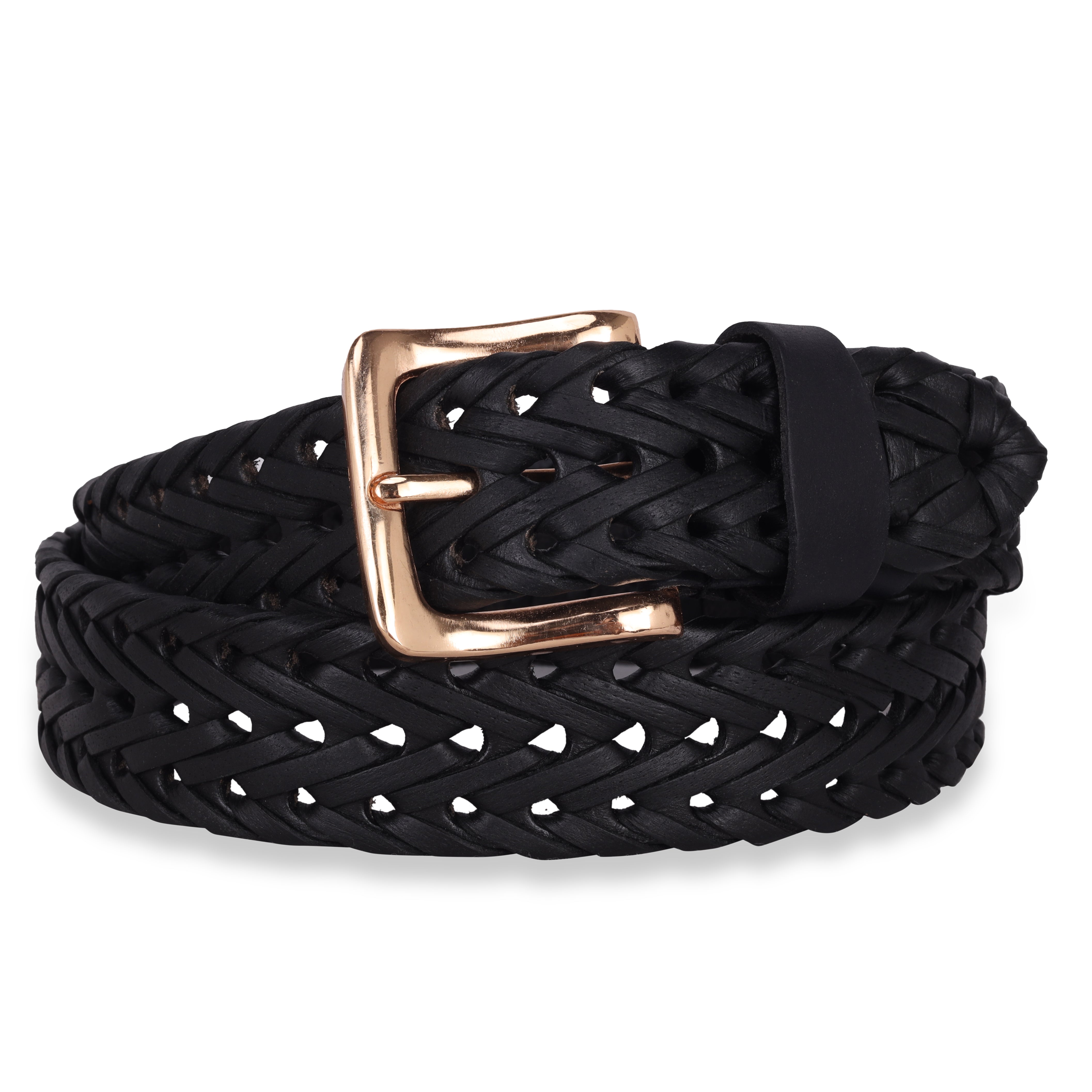 Men Braided Stretchable Leather Belt