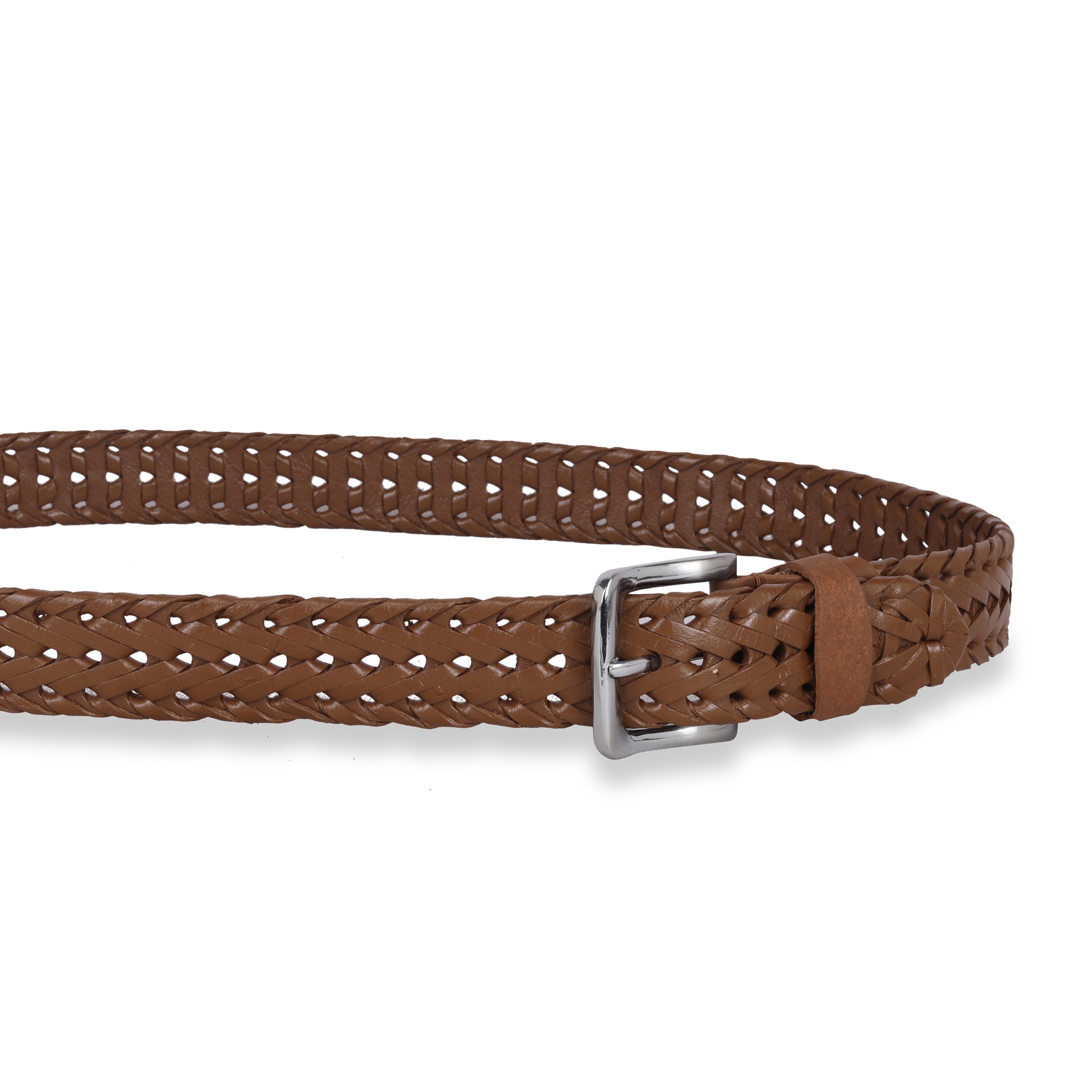Men Braided Stretchable Leather Belt