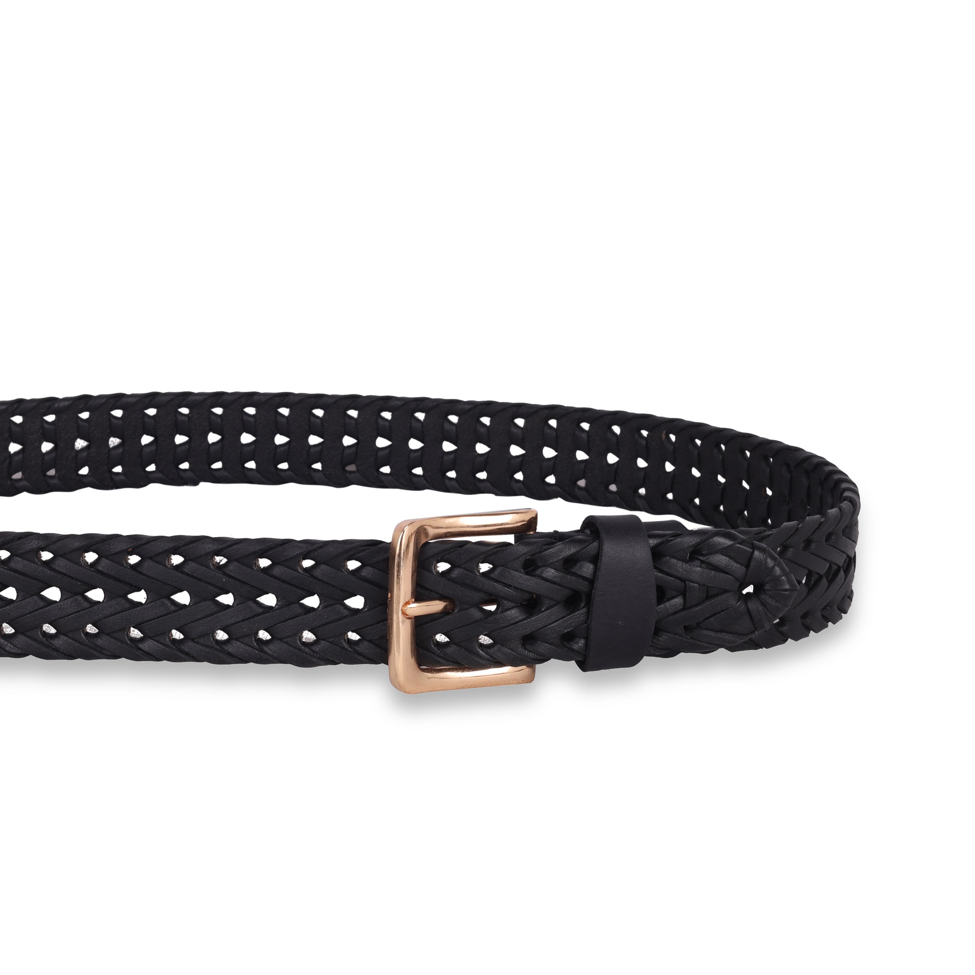 Men Braided Stretchable Leather Belt