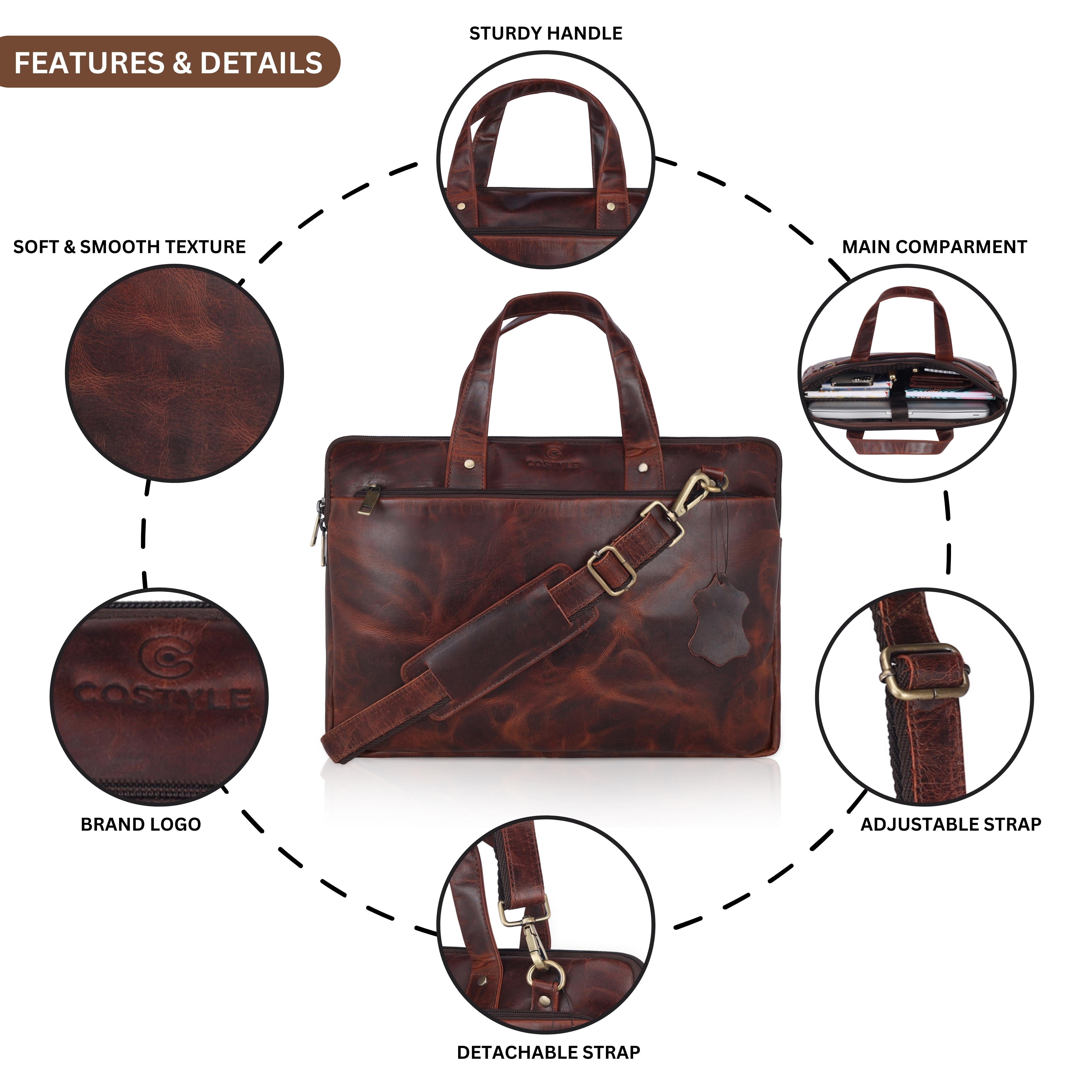 Vintage Leather Laptop Bag - Heritage Series