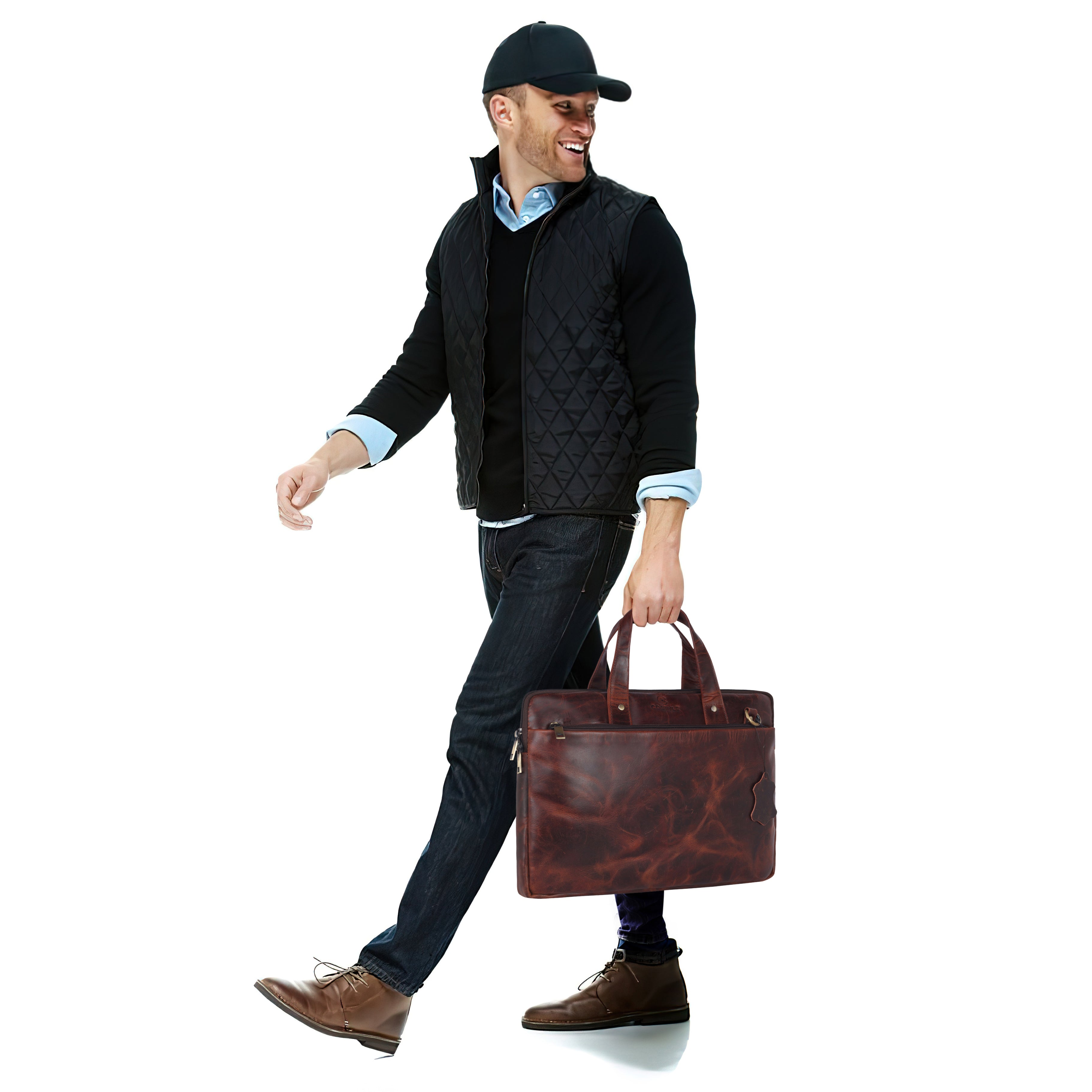 Vintage Leather Laptop Bag - Heritage Series