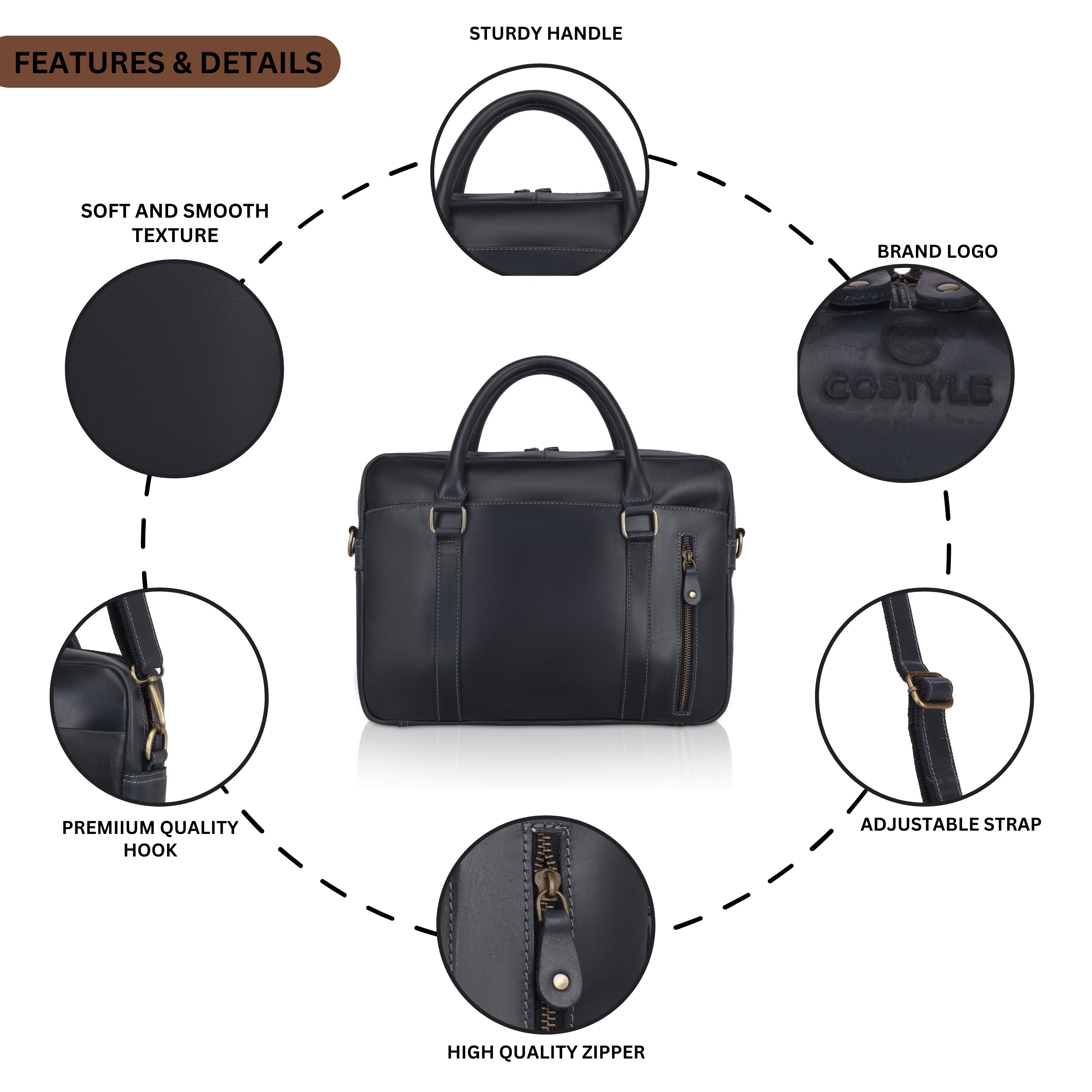 Quento Leather Laptop Bag