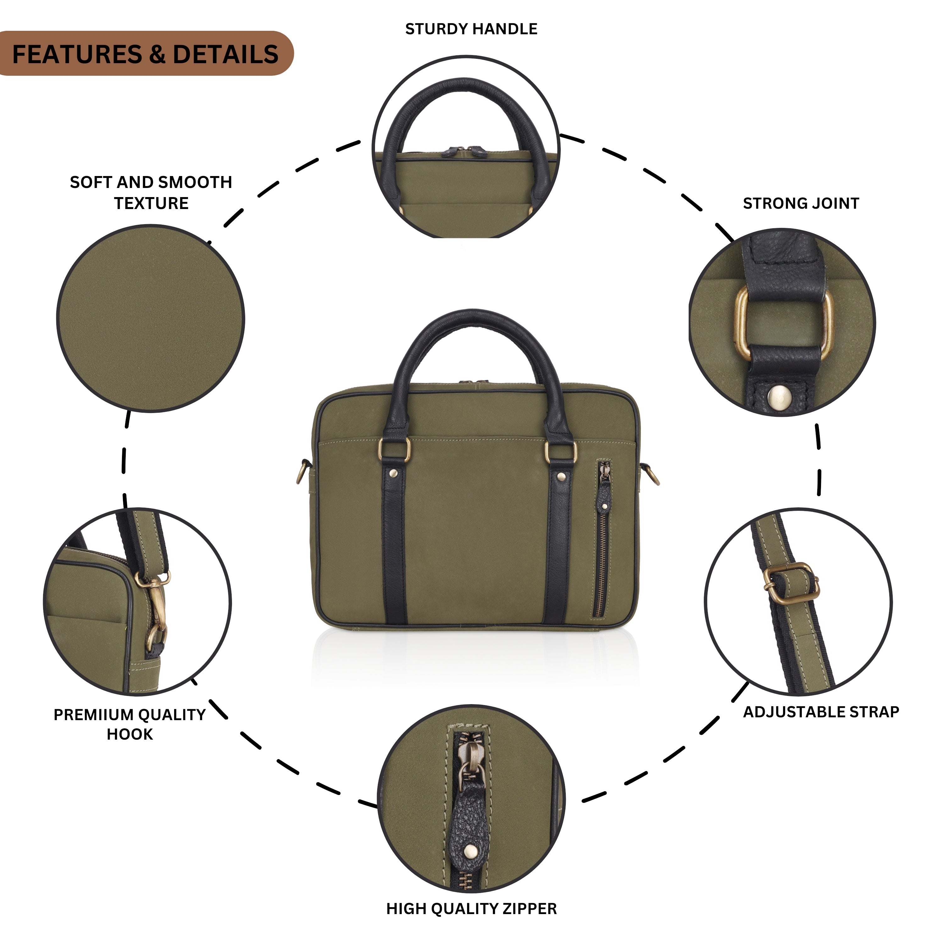 Quento Leather Laptop Bag